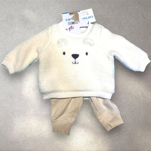 3mth Bear Fleece 2 Piece set NWT - Picture 1 of 3